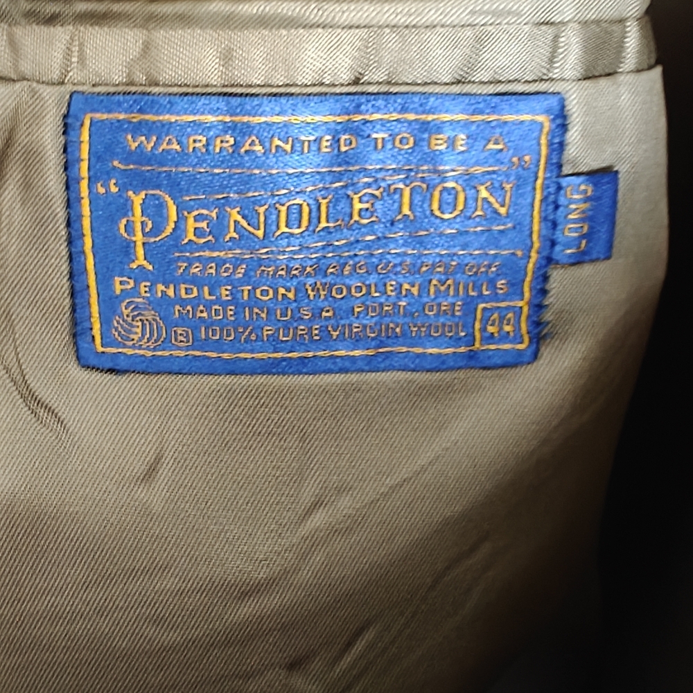 Pendleton Beige Houndstooth Blazer With Leather A… - image 6